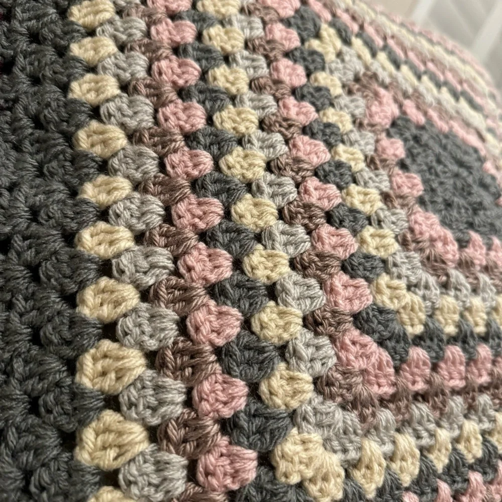 Crochet Covered Decorative Large Square Pillows